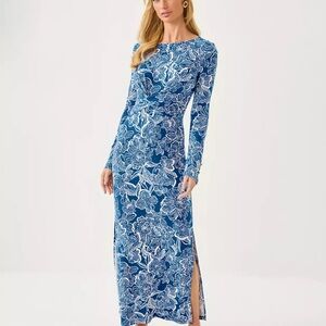 🆕 Lilly Pulitzer ALESSANI MAXI DRESS 👗 in “Starlight Navy” MSRP $218 NWT sz XL